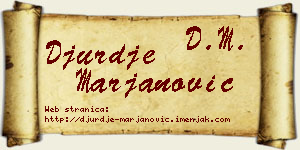 Đurđe Marjanović vizit kartica